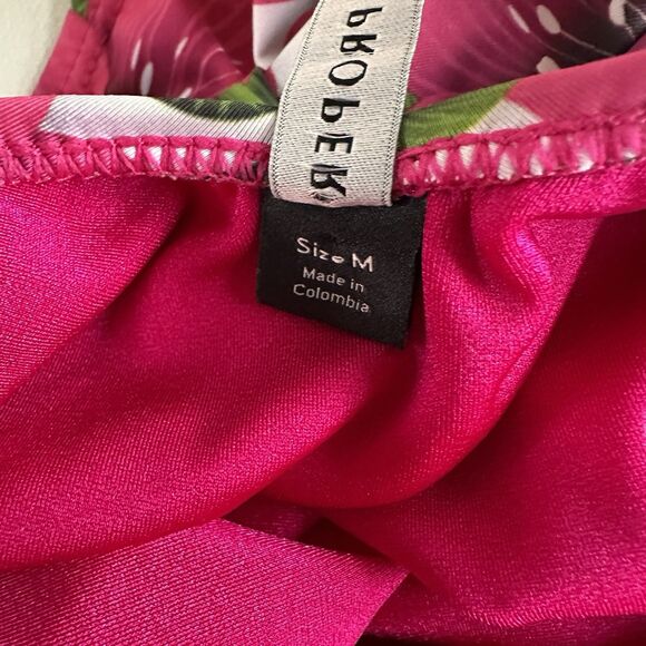 Boston Proper Embellished Tropical Printed Halter One Piece Swim suit Size M - Picture 11 of 12